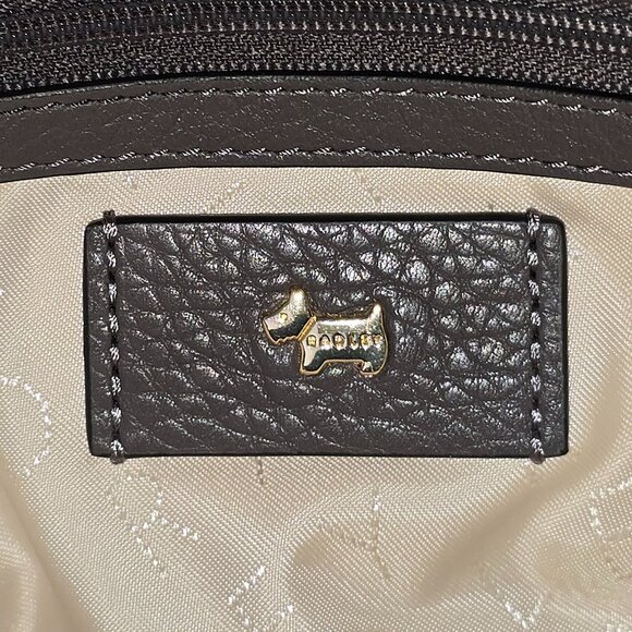 Radley London Sloane Street Large Zip-Top Gray Pebble Grain Leather Shoulder Bag - Picture 12 of 16